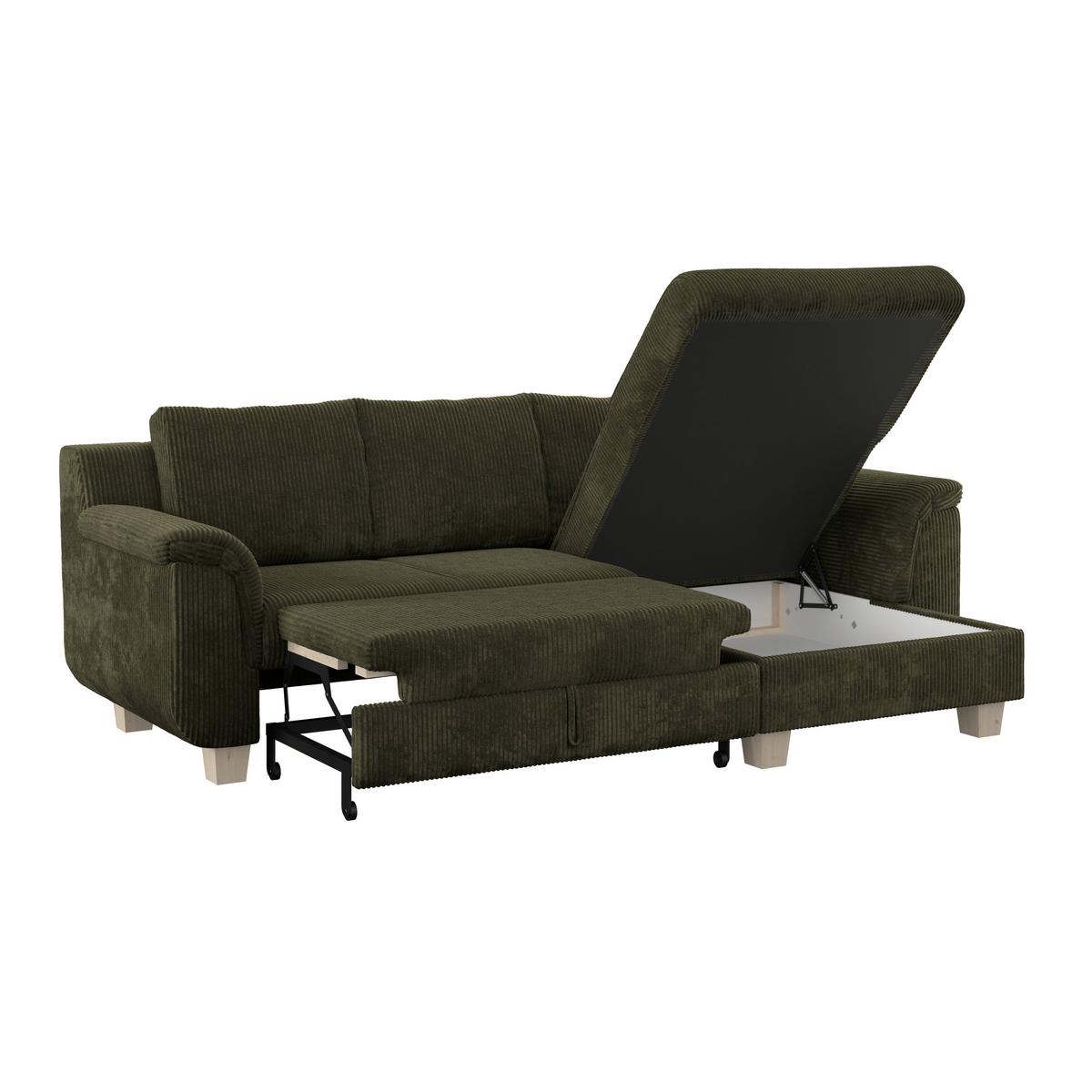 Colţar ALEX - verde, Modern, textil (246/88cm) - Modern Living