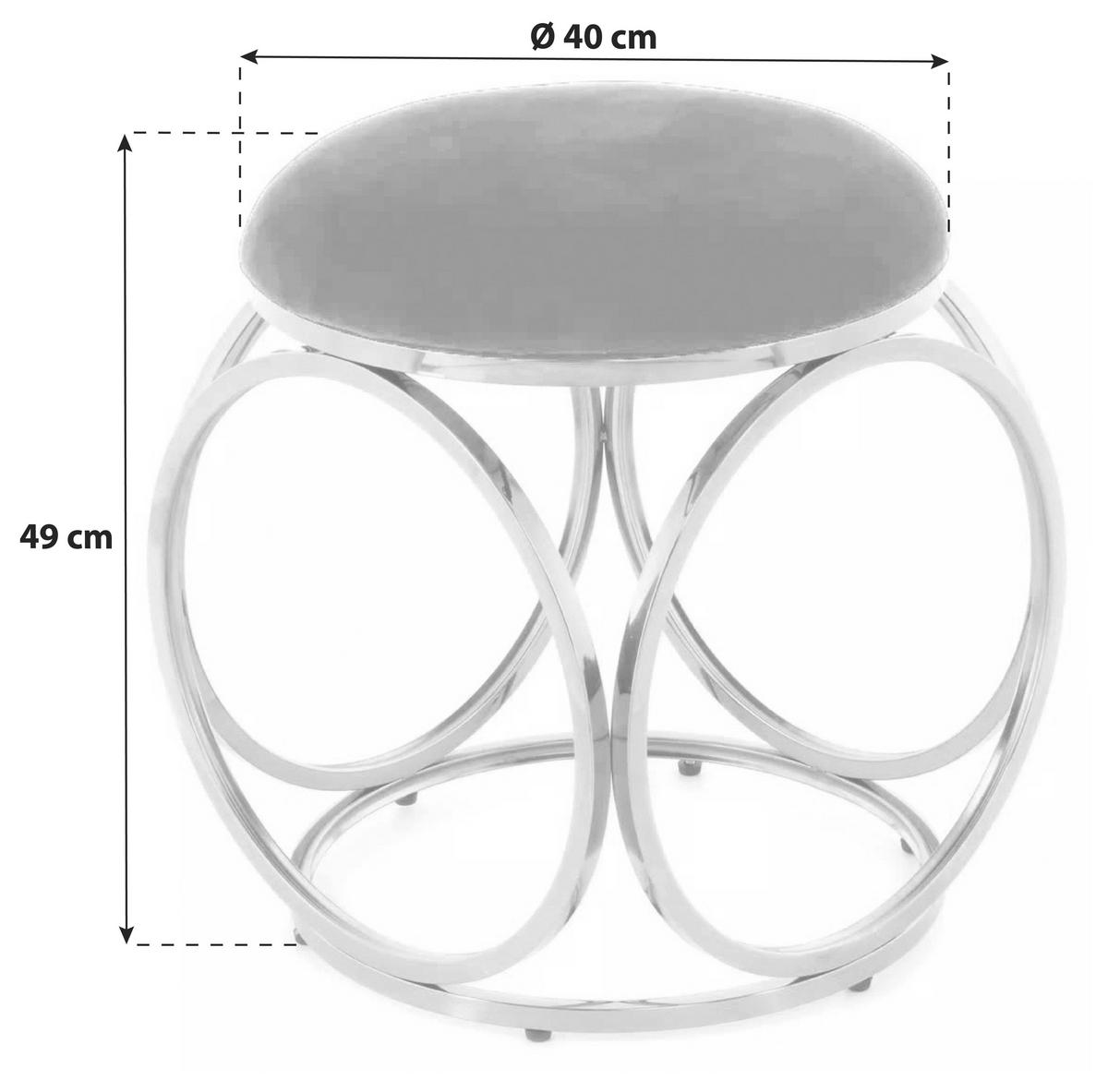 Hocker Fsk9u-Rgld - Schwarz/Kupferfarben, Trend, Textil/Metall (40/49/40cm) - Kayoom