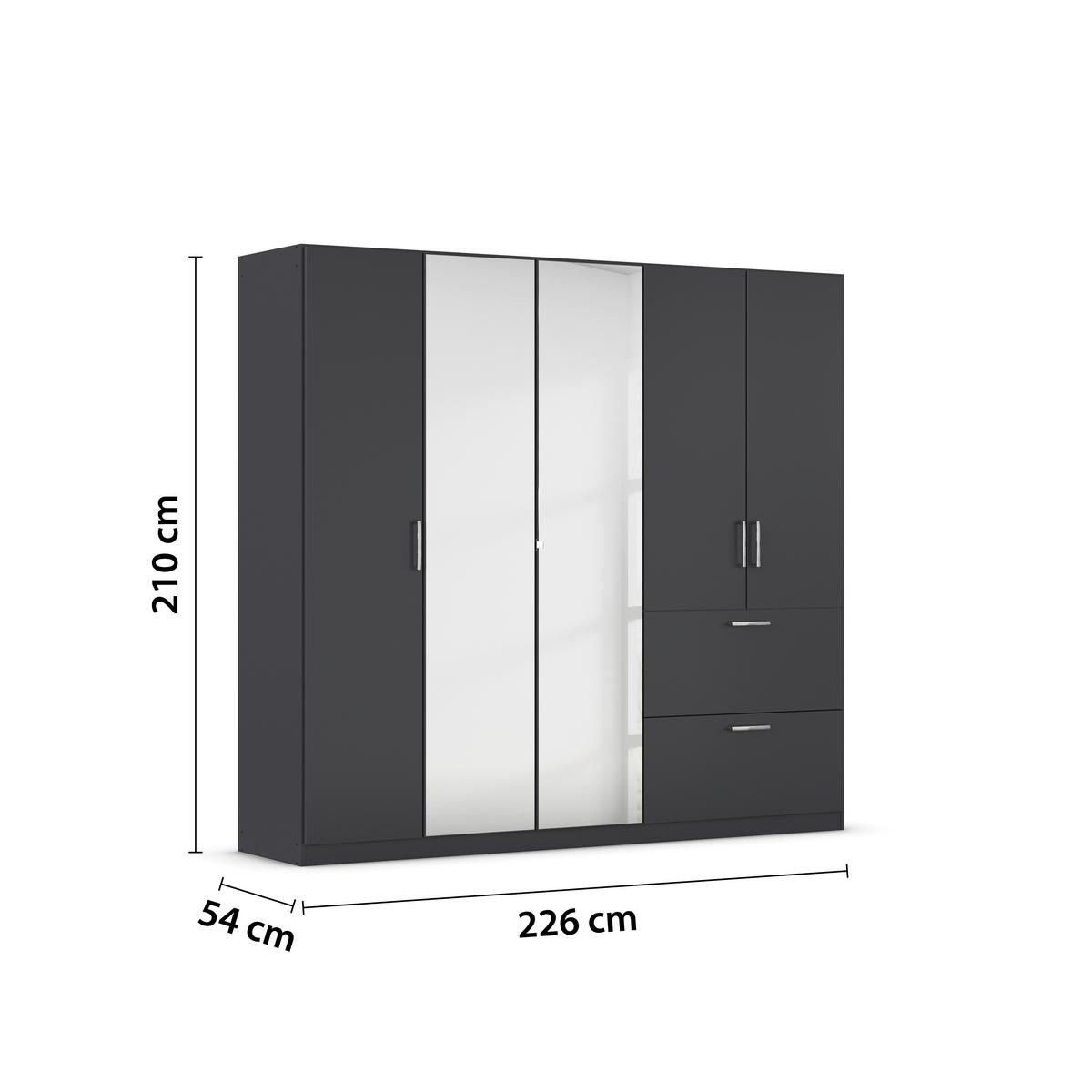 DULAP USI ROTATIVE PADUA - gri, Modern, material pe bază de lemn (225/210/54cm) - Modern Living