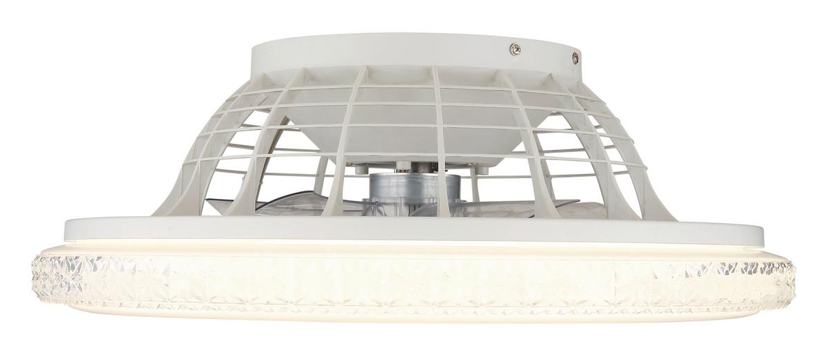 Stropni Ventilator 03654 - barve kroma/bela, Basics, kovina/umetna masa (50/17,5cm) - Globo