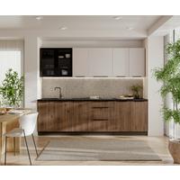 Blok Kuhinja Arona/monza - kašmir/boja orahovog drveta, Moderno, staklo/metal (260/210/60cm) - Modern Living
