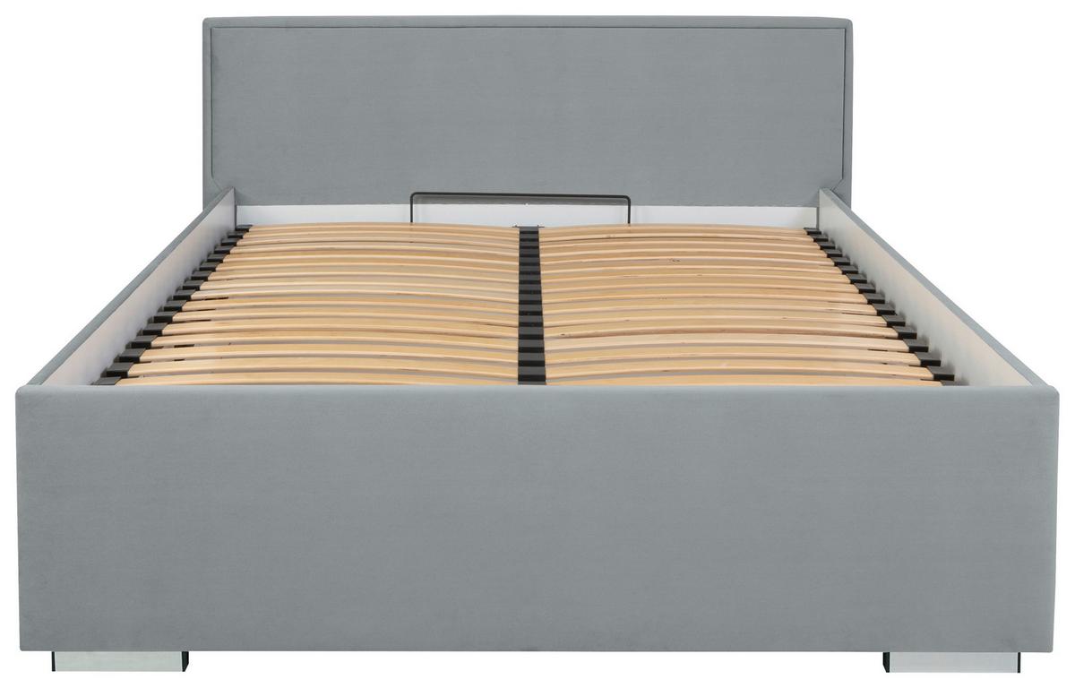 Tapecirani Krevet Anadia - siva/boje kroma, Moderno, drvo/tekstil (140/200cm) - Modern Living