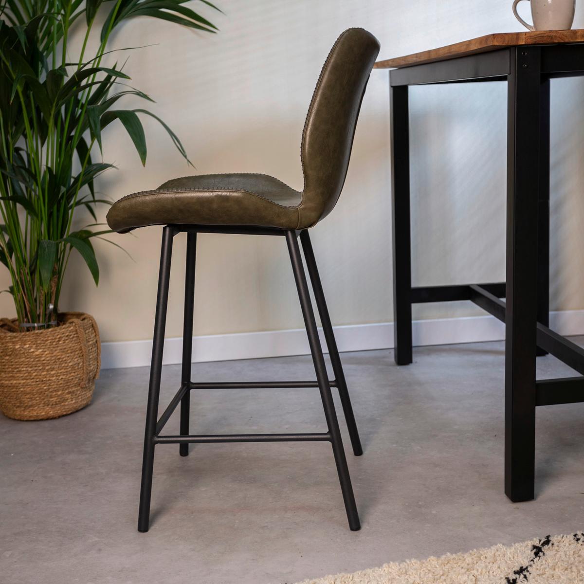 Barhocker-Set Barron 2er-Set ca. 47x99 cm Grün - Schwarz/Grün, KONVENTIONELL, Kunststoff/Textil (47/99/55cm) - MID.YOU