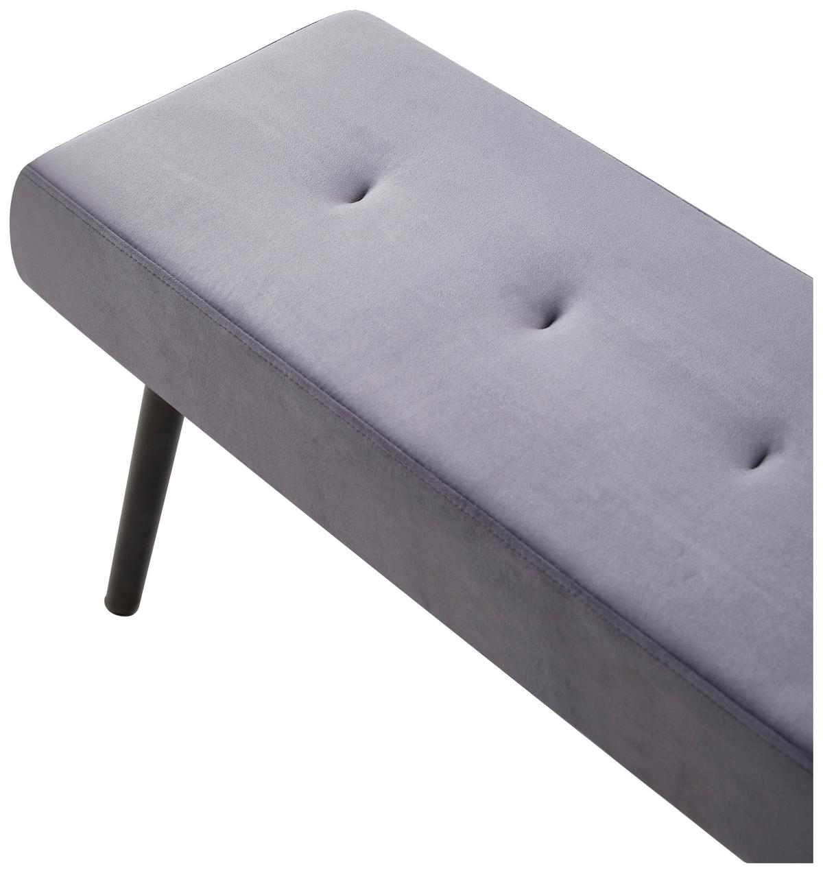 Bancă DENISE - negru/gri, Modern, metal/textil (100/44/35cm) - Modern Living