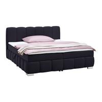 Boxbett Elaris Schwarz ca. 140x200cm - Chromfarben/Schwarz, KONVENTIONELL, Kunststoff/Textil (140/200cm) - Mömax