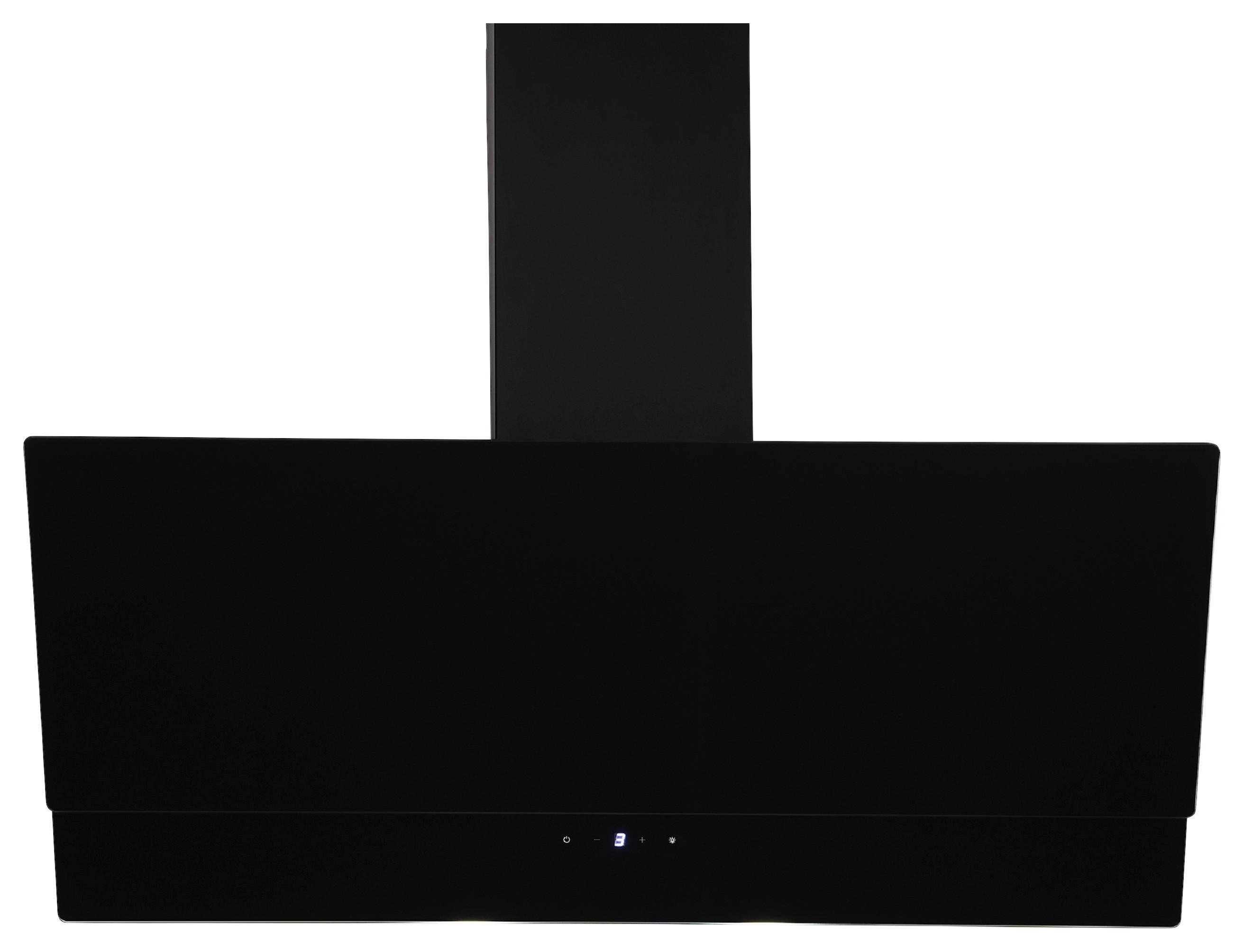 DUNSTABZUGSHAUBE RESPEKTA NIKA 90 CM - Schwarz, Trend, Glas/Metall (89,5/34,5-109,5/38,5cm) - Respekta