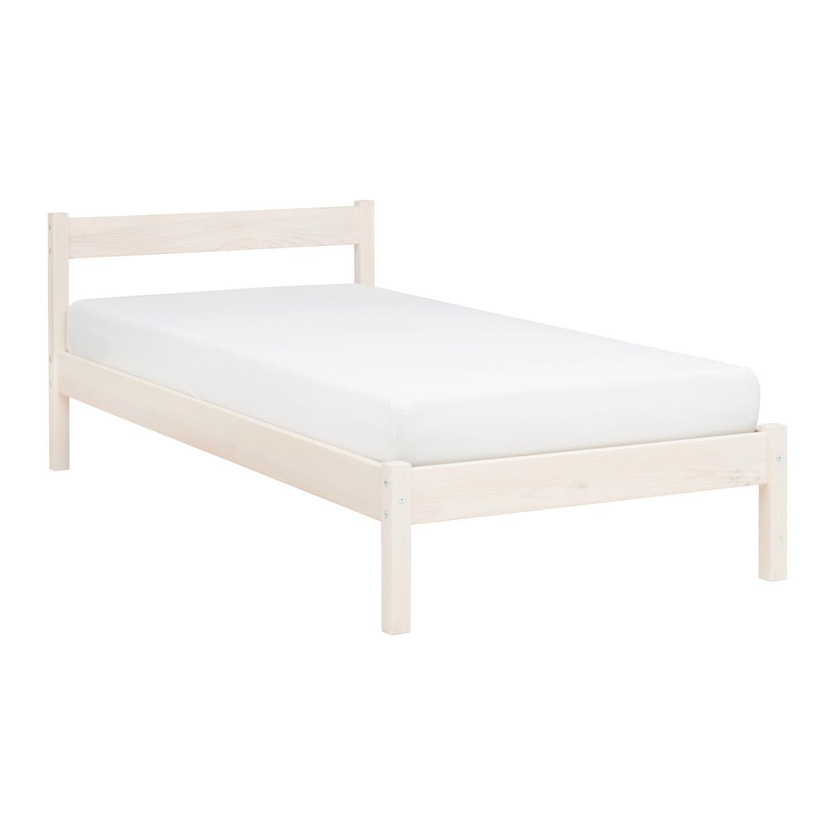 Bett Base 90 Weiss ca. 90x200cm - Weiss, Konventionell, Holz (90/200cm) - Based
