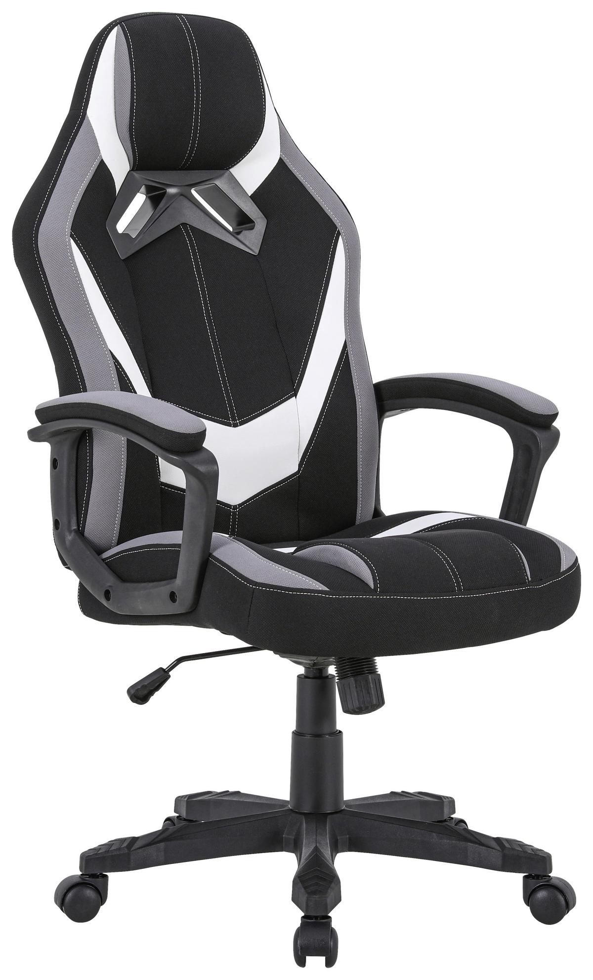 Uredska Stolica Helene - bijela/siva, Moderno, metal/tekstil (64,5/112-122/69cm) - Modern Living