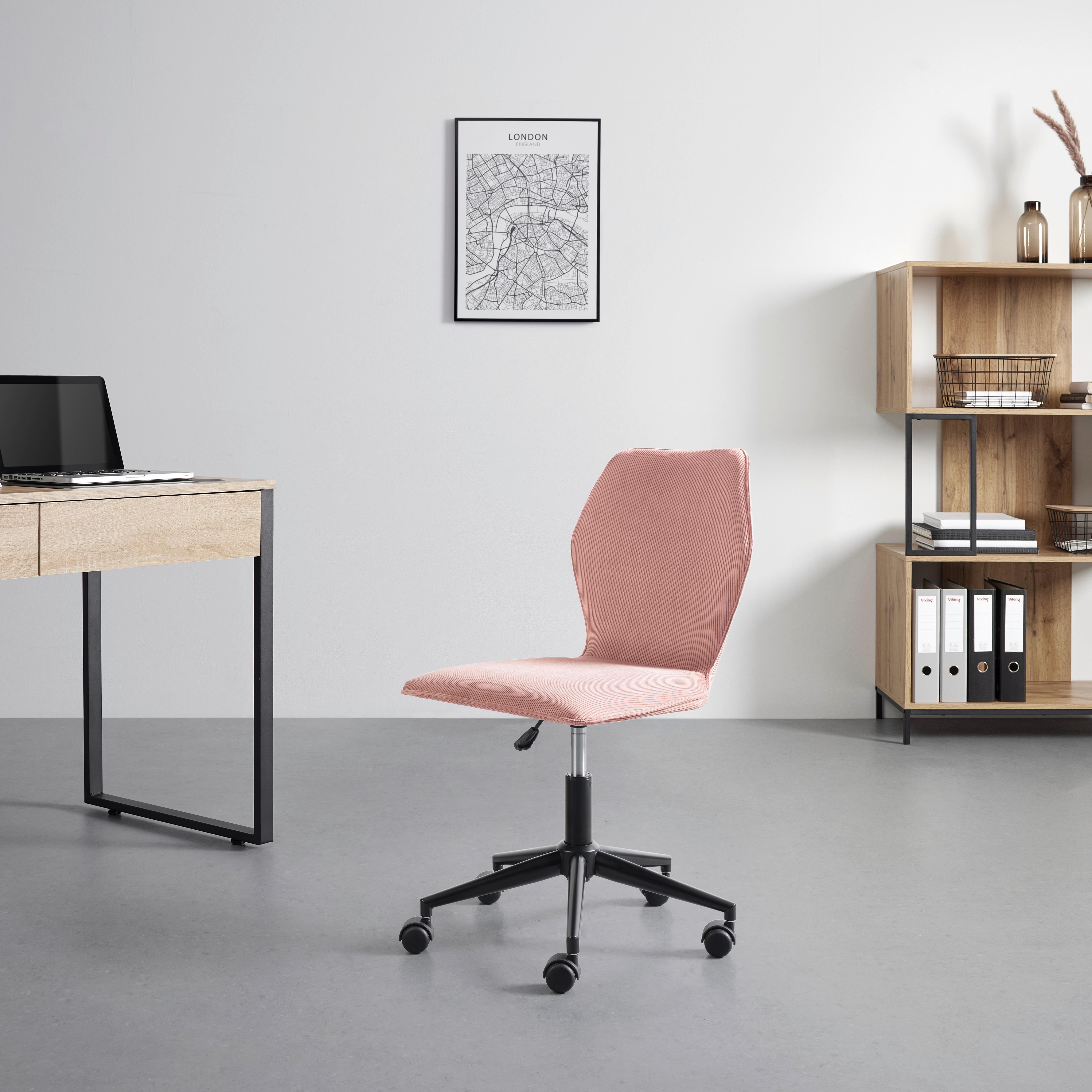 Drehstuhl Luigi Schwarz/Pink - Pink/Schwarz, MODERN, Kunststoff/Textil (49/84-94/54cm) - Mömax
