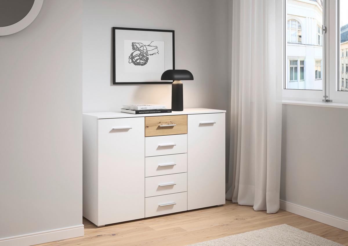 Komoda Foster - siva/hrast Artisan, Konvencionalno, drvni materijal/plastika (120/84/40cm) - Modern Living