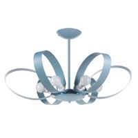 Kronleuchter Serena Hellblau max. 6 Watt - Hellblau, Design, Metall (65/110cm)
