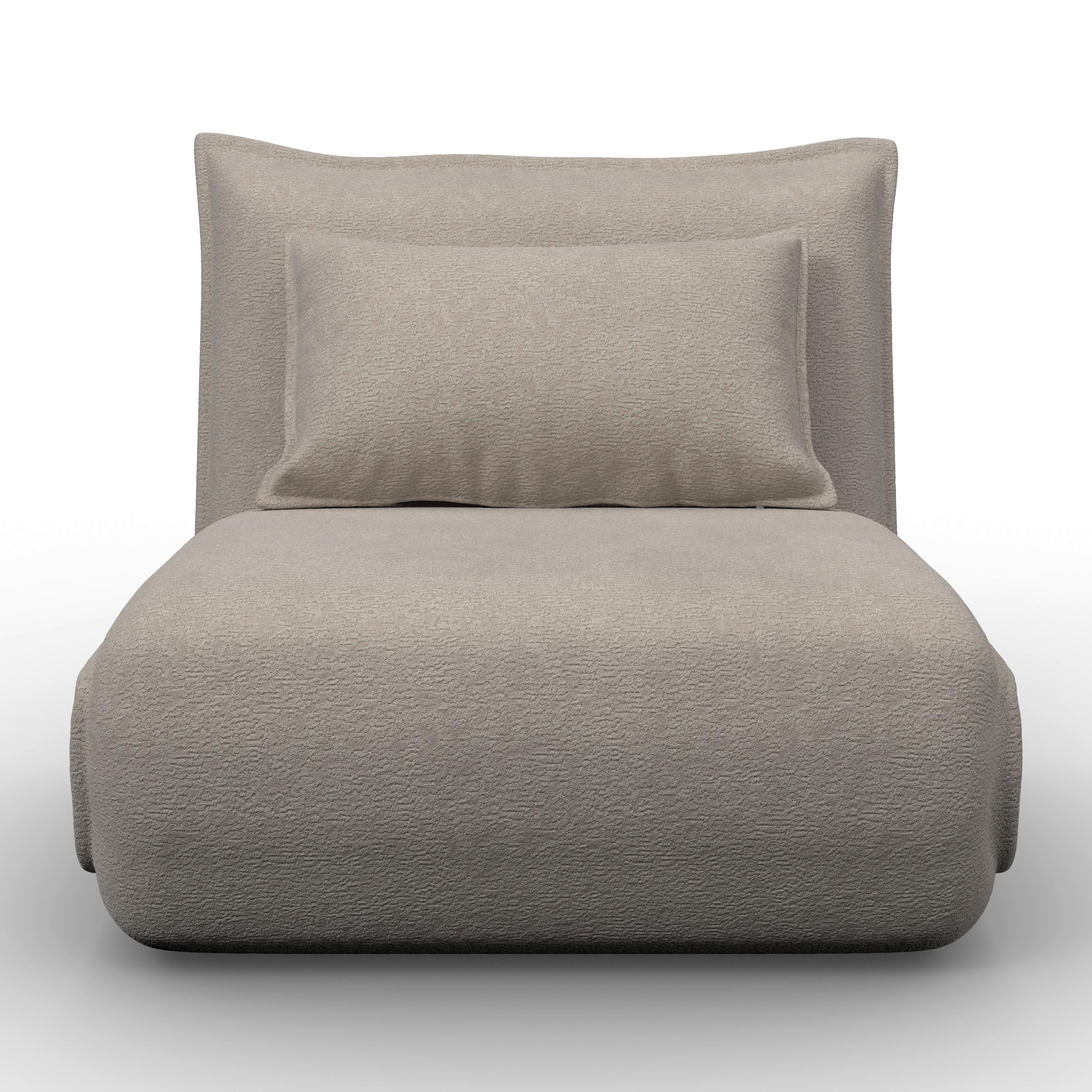 Fotelj S Funkcijo Ležišča Macy, Bež - bež, Moderno, kovina/tekstil (83/35/65cm) - Bessagi Home