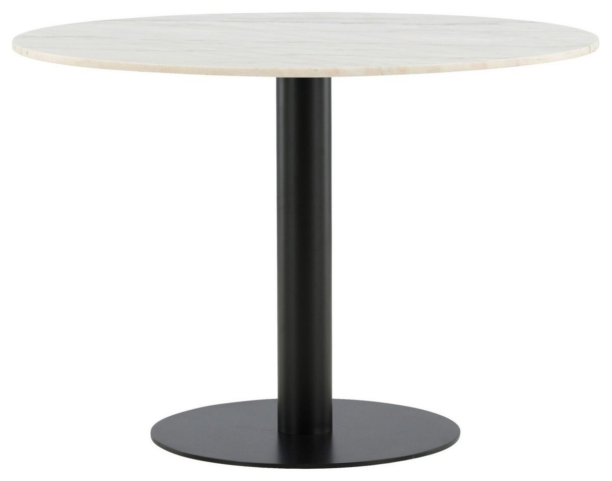 ESSTISCH ESTELLE - Schwarz/Weiß, Design, Stein/Metall (106/106/75cm) - Livetastic