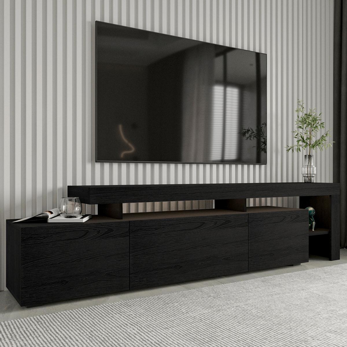 LOWBOARD BELIZ TV-SCHRANK - Schwarz, Design, Holzwerkstoff (192/53/37cm) - Livetastic