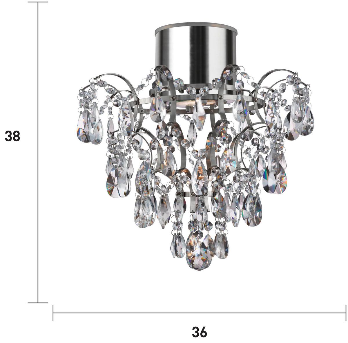 Csillár 7901-1cc - krómszínű, Konventionell, üveg/fém (36/38/36cm)