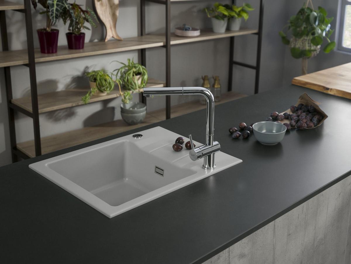 Spüle KERADOMO GENEA60, in Lava - Grau, MODERN, Keramik (59,5/51cm) - Systemceram