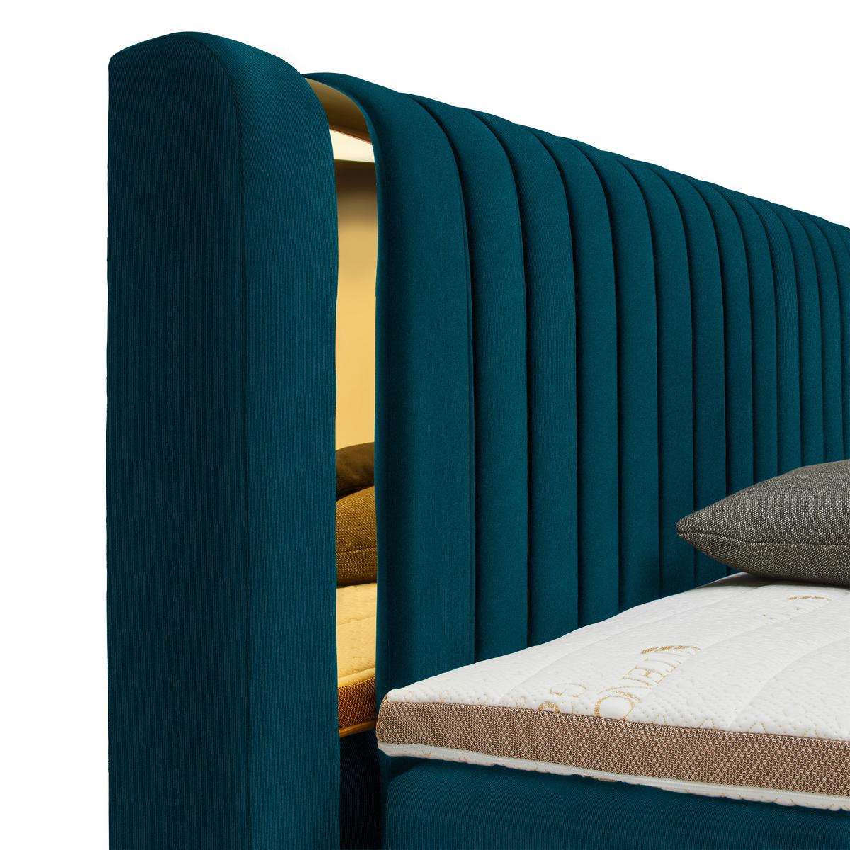 PAT BOXSPRING MINOLA GOLD EXKLUZIV - petrol, Konventionell, textil (180/200cm) - Premium Living