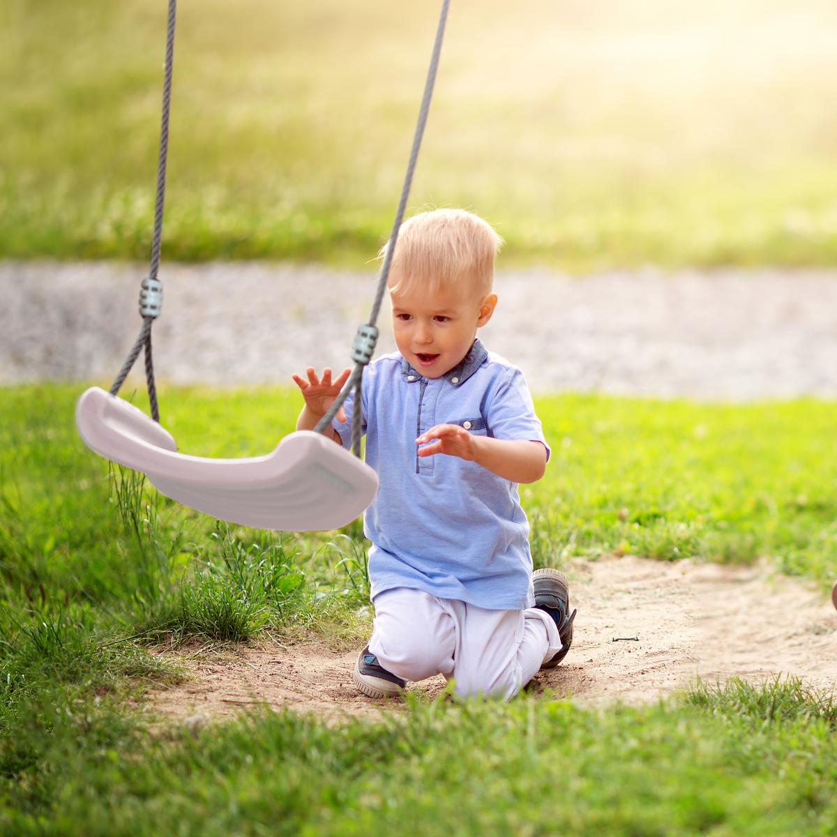 Schaukel Double Swing in Weiß/Anthrazit - Anthrazit/Weiß, Basics, Kunststoff/Metall (210/217/210cm) - Ambia Garden