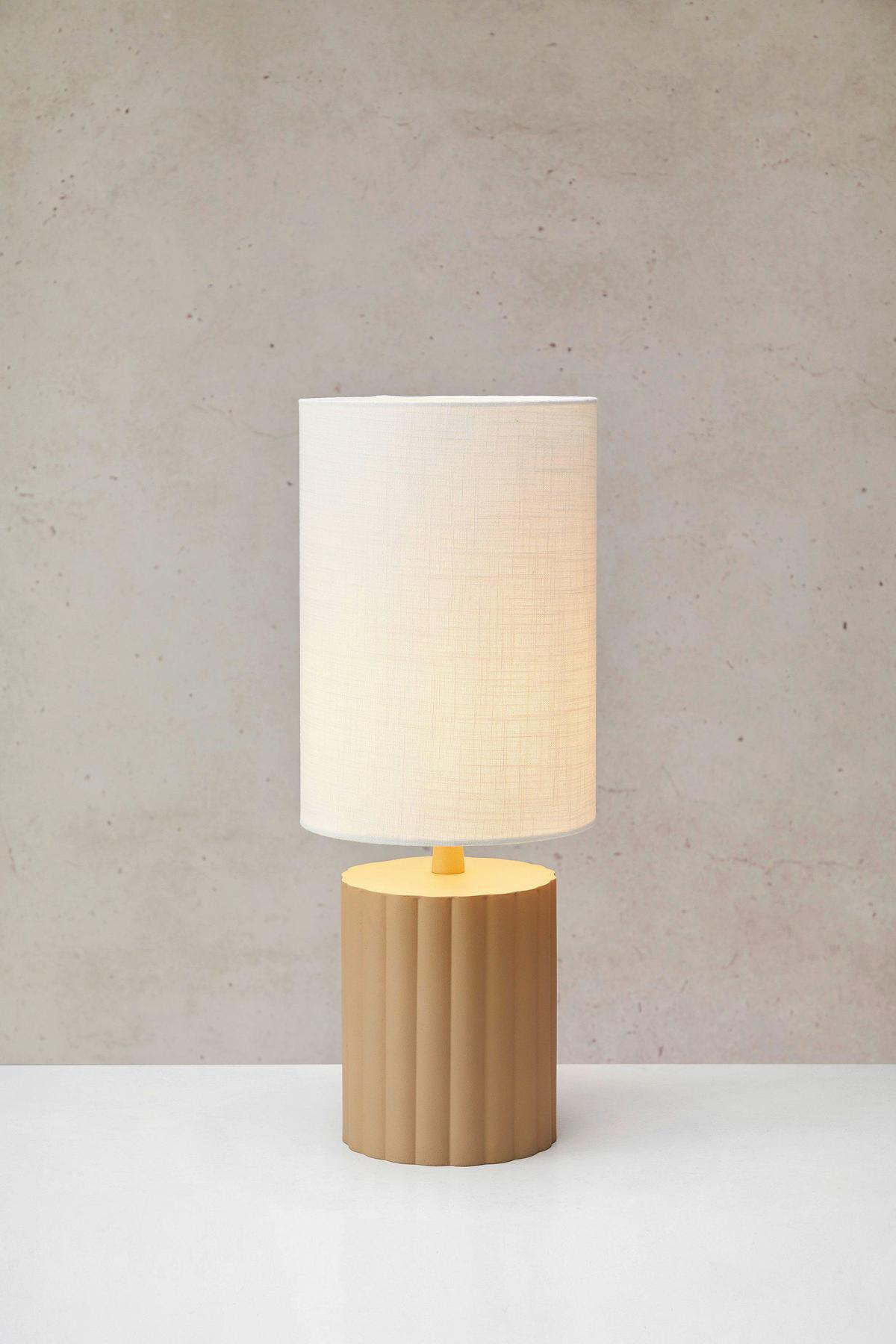 Tischleuchte Can Table Weiß/Beige max. 40 Watt - Beige/Weiß, Basics, Textil/Metall (23/23/57cm) - Markslöjd