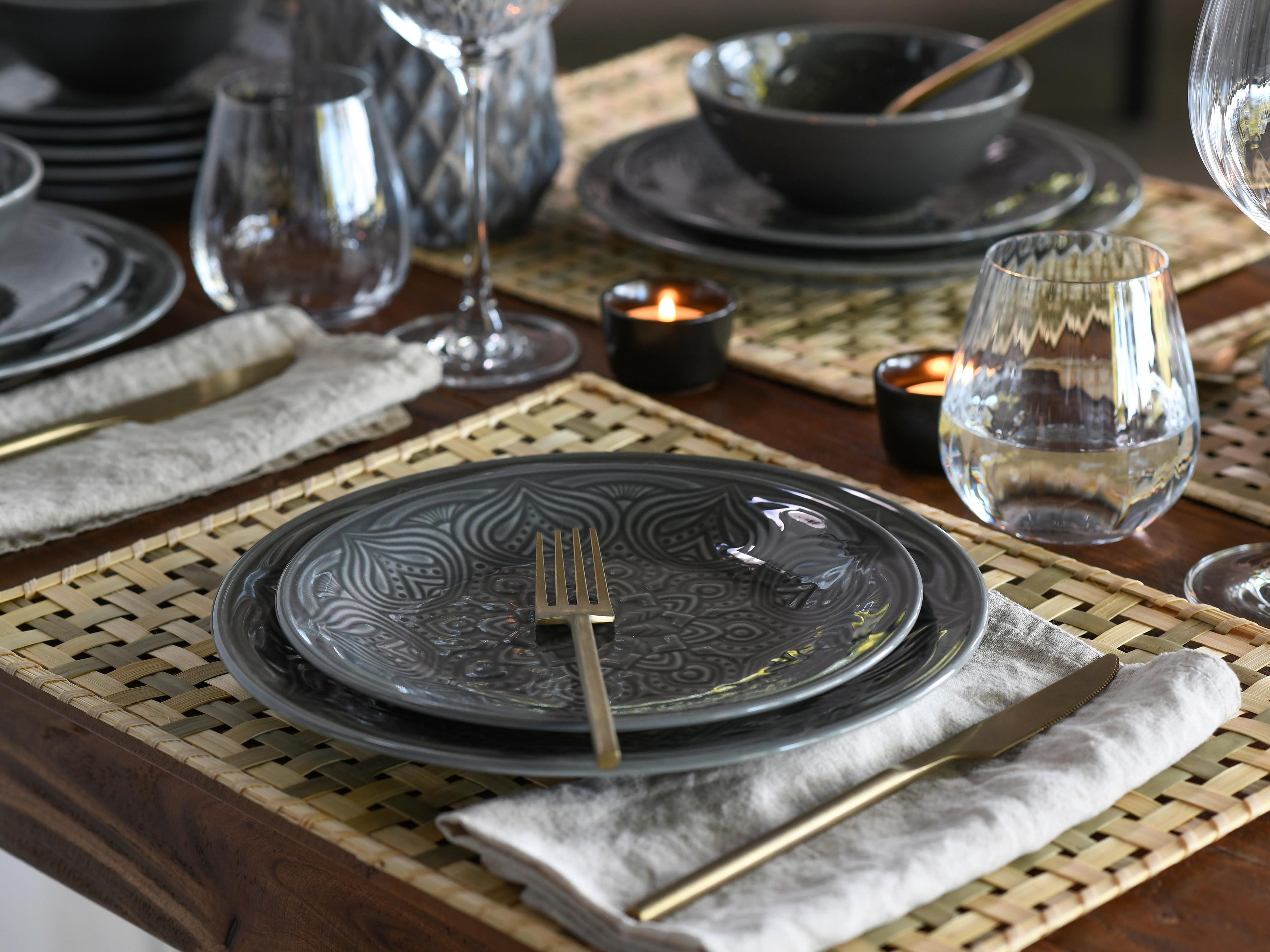 Jedilni Servis Orient Mandala, 18-Delni - siva, Basics, keramika - Creatable