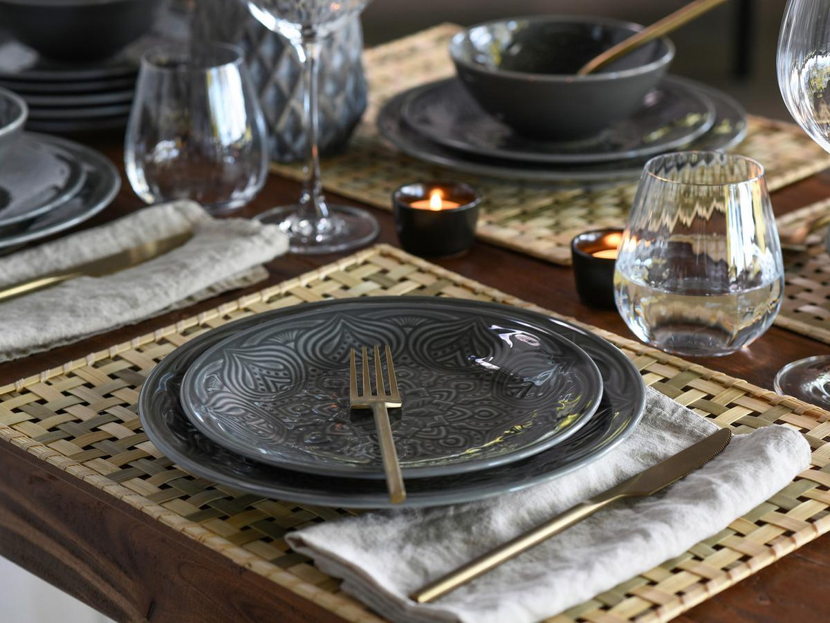 Jedilni Servis Orient Mandala, 18-Delni - siva, Basics, keramika - Creatable