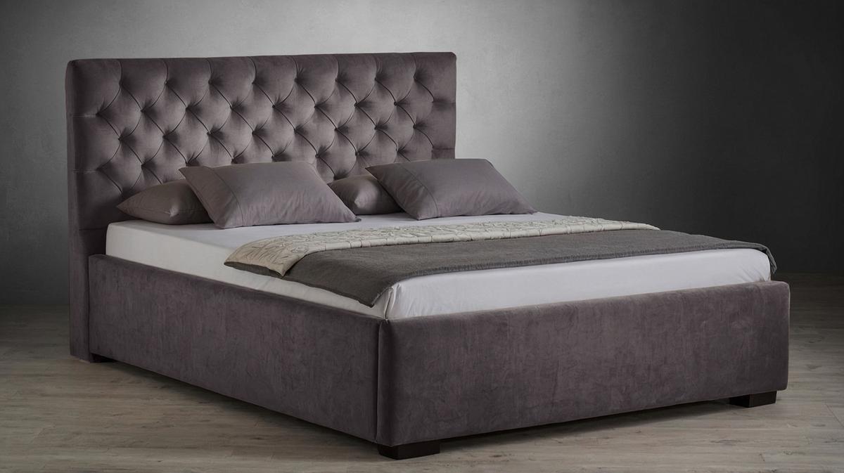 Oblazinjena Postelja Miami Storage, 180x200, Antracit - črna/antracit, Design, tekstil/les (180/200cm) - Modern Living