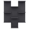 Stenski Regal Texas - antracit, Design, leseni material (58,8/74,1/21,4cm) - MID.YOU