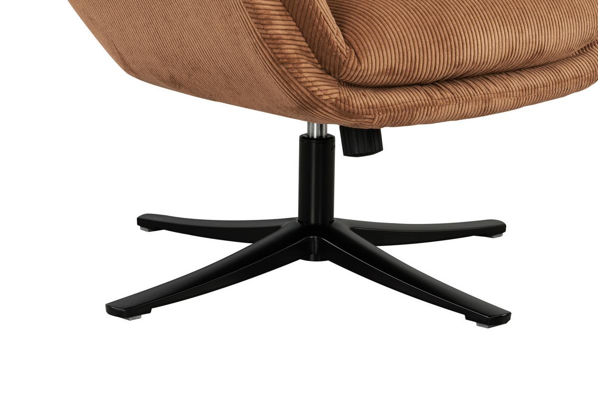 Set S Foteljem Tabbe, Oranžna, Žamet - črna/barve bakra, Moderno, kovina/tekstil (76/110/88,5cm) - Modern Living