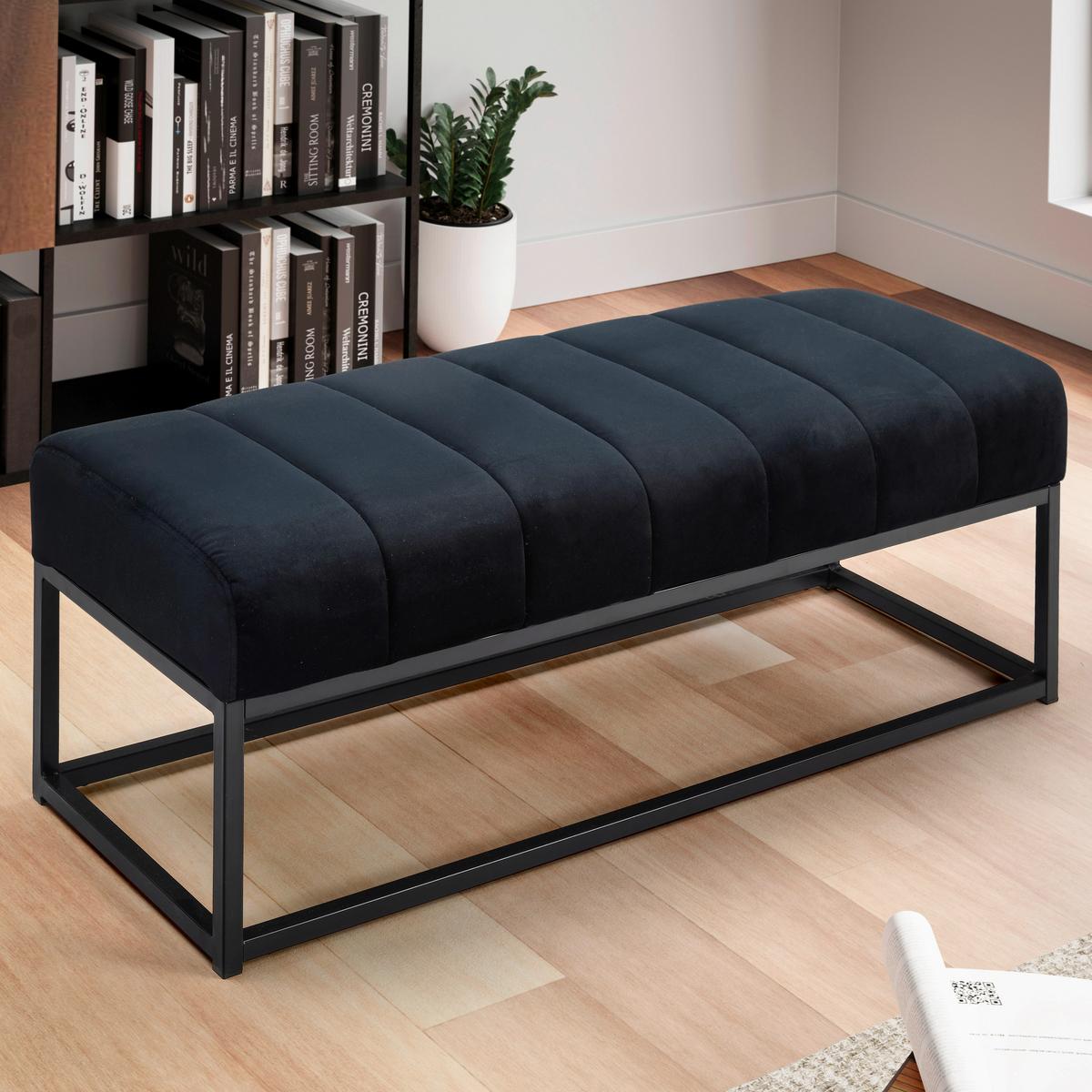 Klop Jona, Črna - črna, Design, kovina/tekstil (108/40/40cm) - MID.YOU