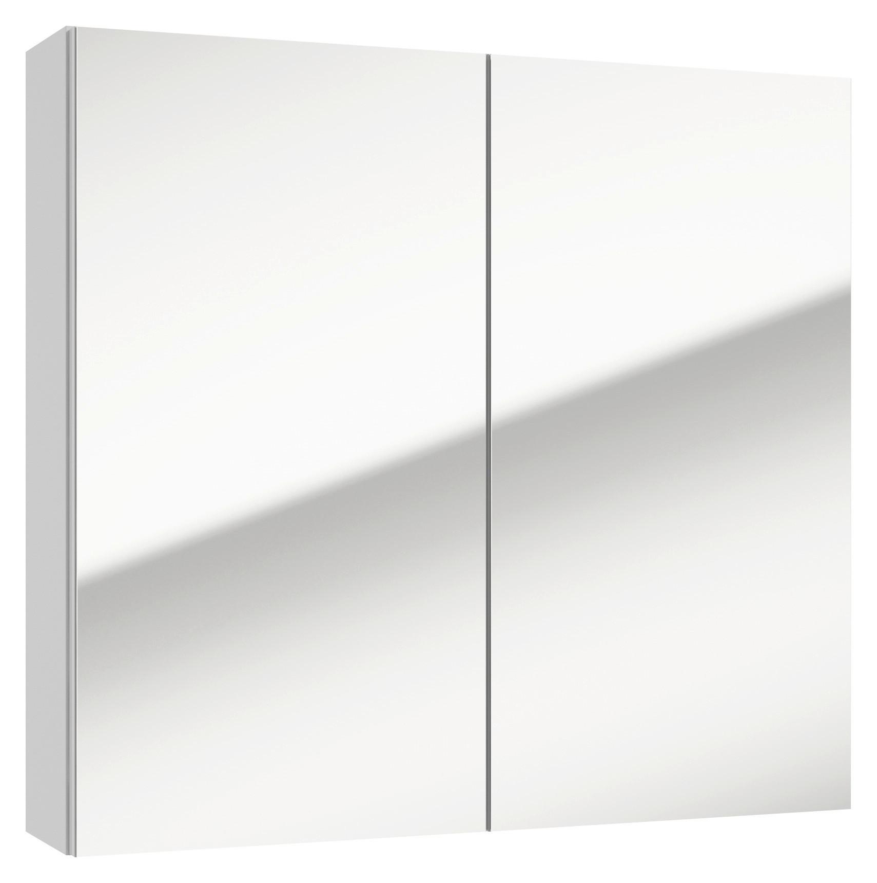 SZAFKA Z LUSTREM LOCCA SPS 65 CM - biały, Basics, materiał drewnopochodny/szkło (65/60/15cm) - MID.YOU