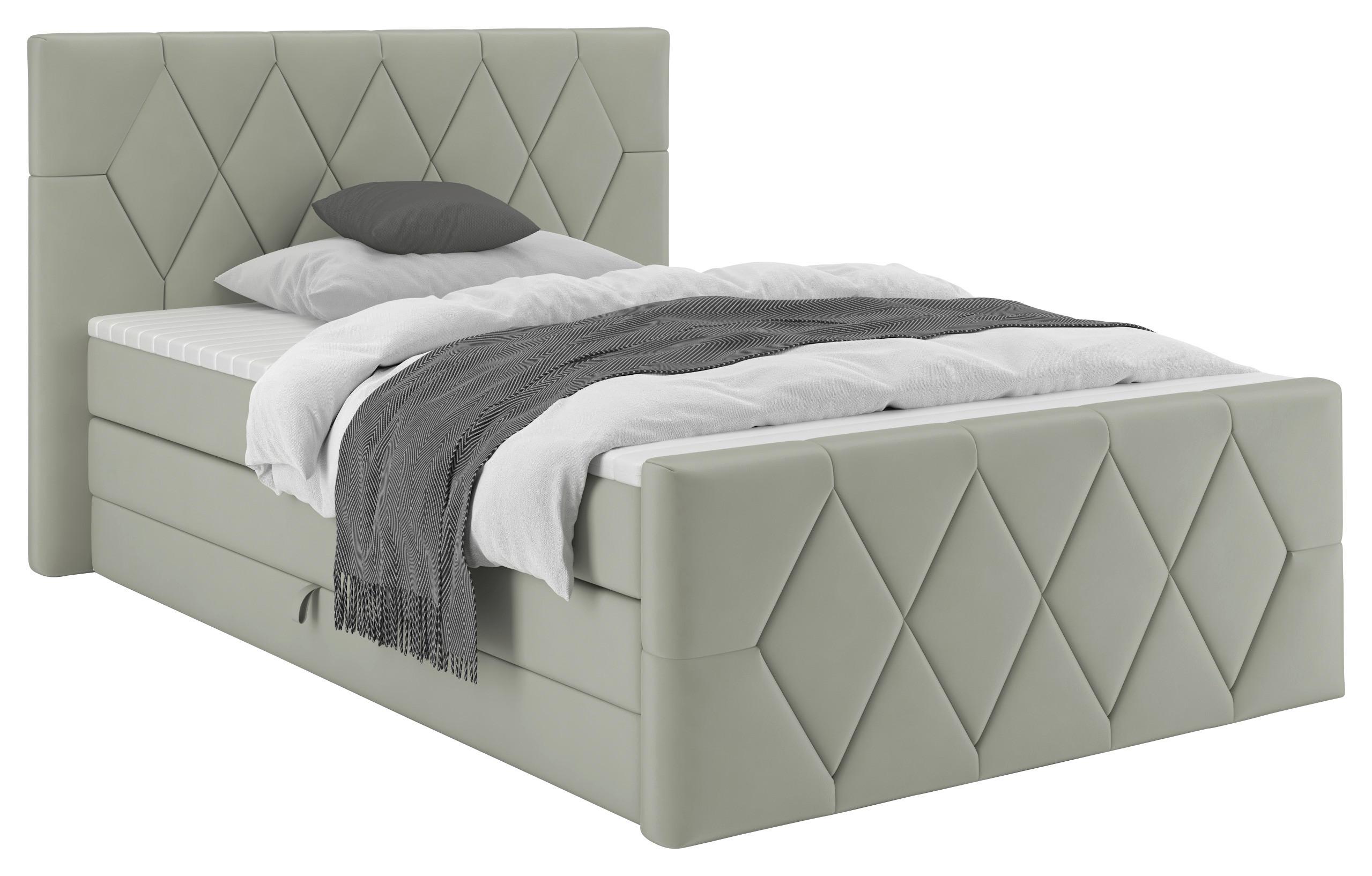 Boxspringbett Josie B Grau ca. 140x200cm - Schwarz/Grau, KONVENTIONELL, Holz/Holzwerkstoff (140/200cm) - Mömax