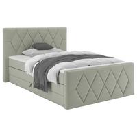 Boxspringbett Josie B Grau ca. 120x200cm - Schwarz/Grau, KONVENTIONELL, Holz/Holzwerkstoff (120/200cm) - Mömax