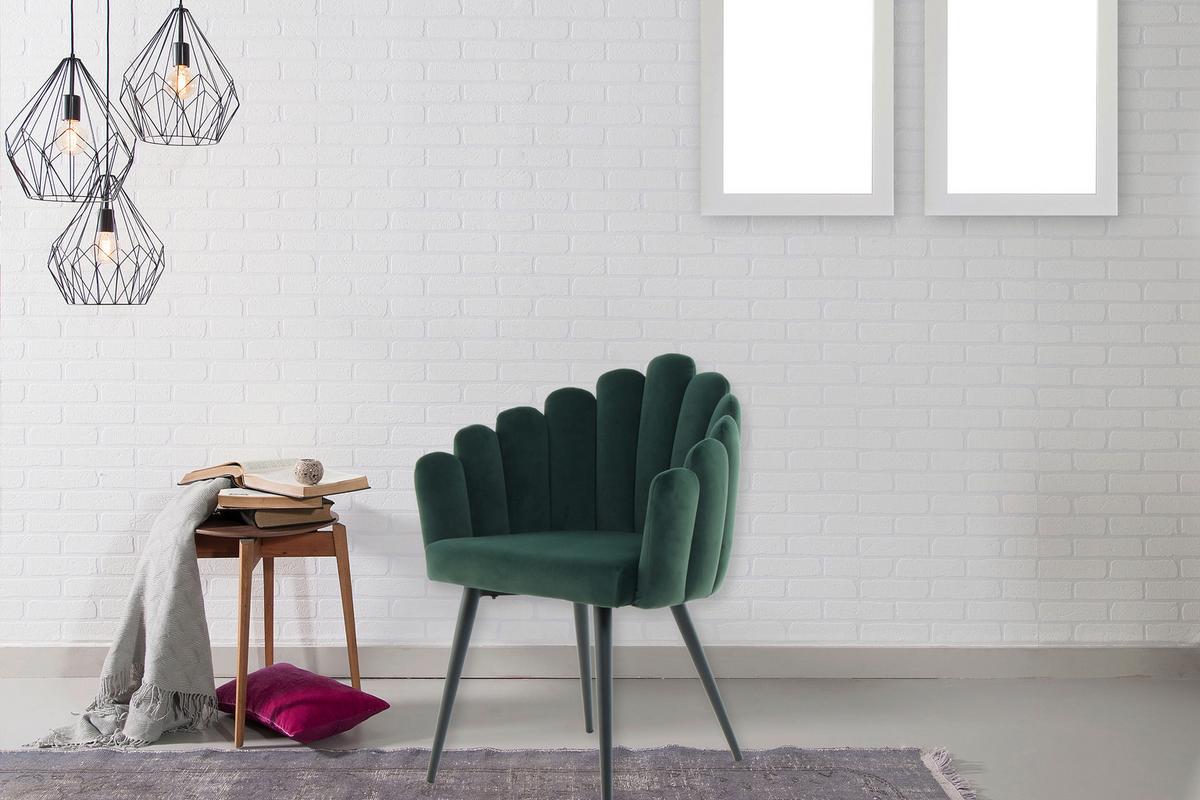 Karosszék Jeane 625 - fekete/zöld, Modern, textil/fém (61/85/58cm) - Kayoom