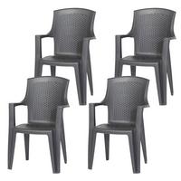 Stapelsesses-Set 4er-Set Anthrazit - Anthrazit, KONVENTIONELL, Kunststoff (55/91/46cm) - Siena Garden