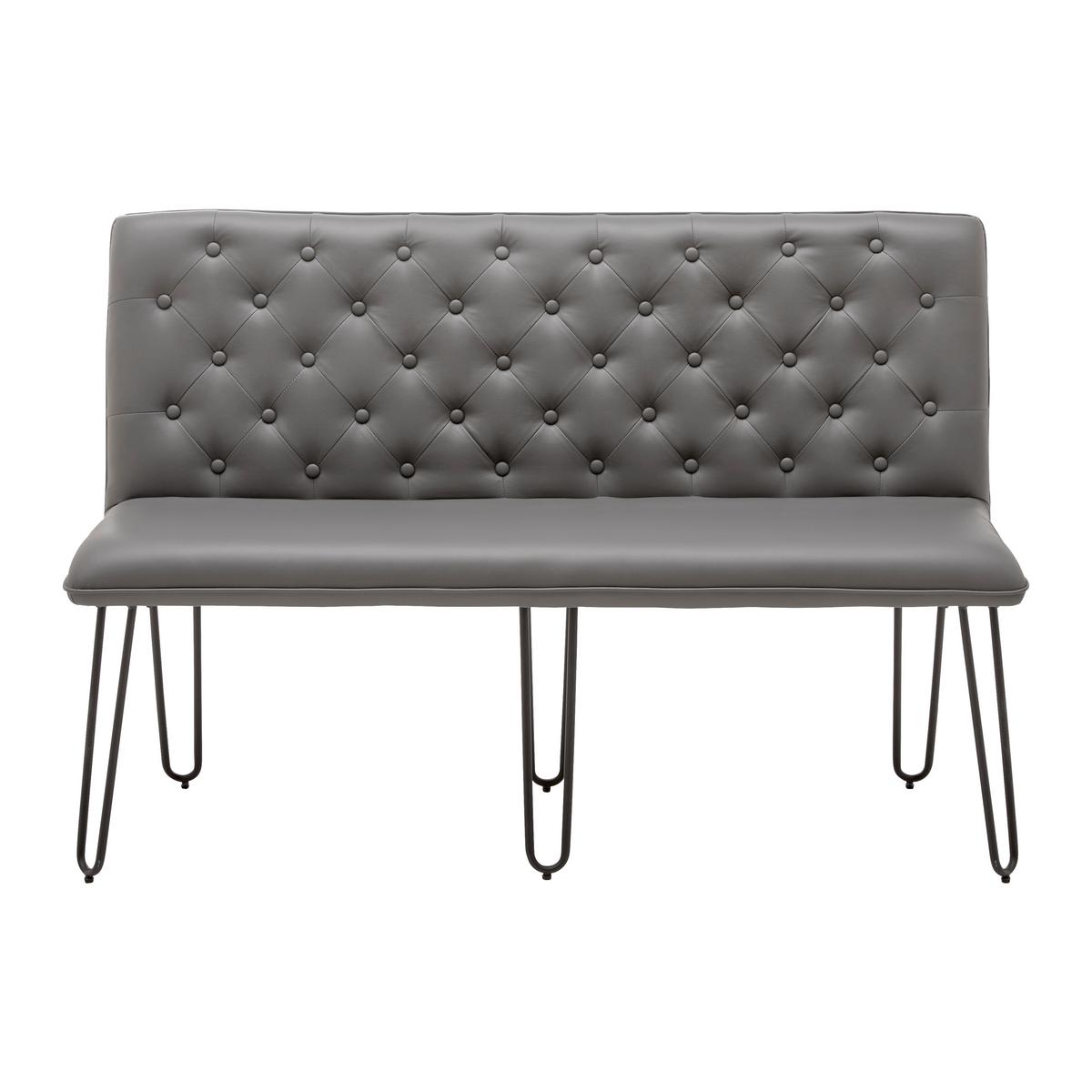 ŁAWKA IVIE - czarny/szary, Modern, metal/drewno (140/92/62cm) - Bessagi Home