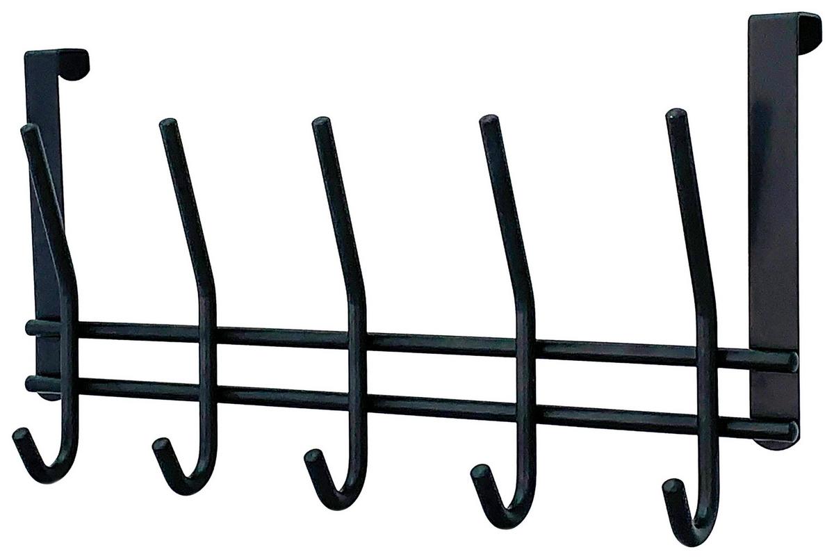 Cuier de perete cu cârlige ELLA 1 - negru, Modern, metal (38/18/9,3cm) - Modern Living