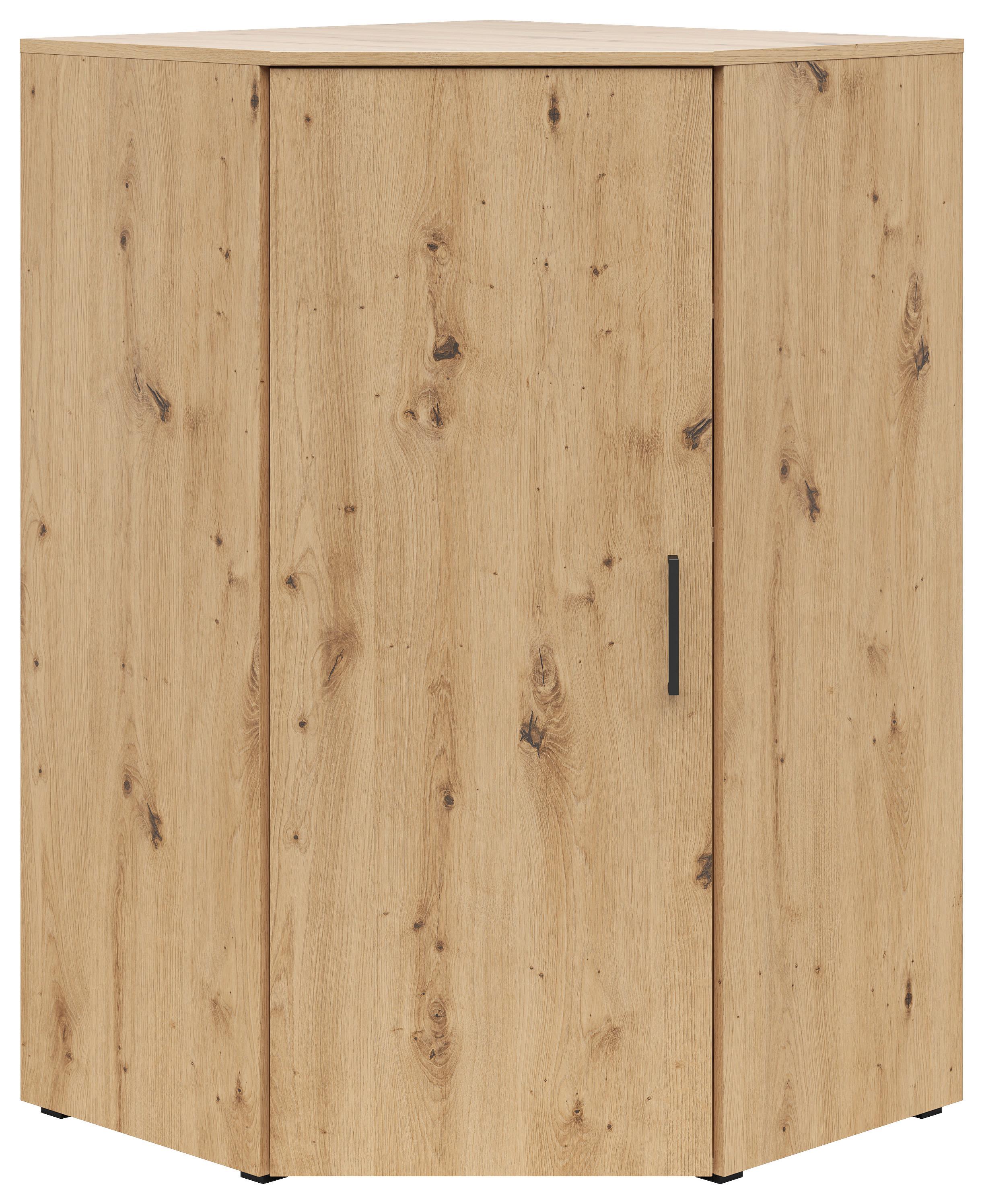 Eckkommode Multistauraum Eiche Artisan - Anthrazit/Schwarz, MODERN, Holzwerkstoff/Kunststoff (71,5/115/71,5cm) - Mömax