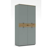 Mehrzweckschrank Bahia M Grün/Eiche Artisan - Schwarz/Eiche Artisan, Modern, Holzwerkstoff/Metall (91/184/39cm) - Mömax