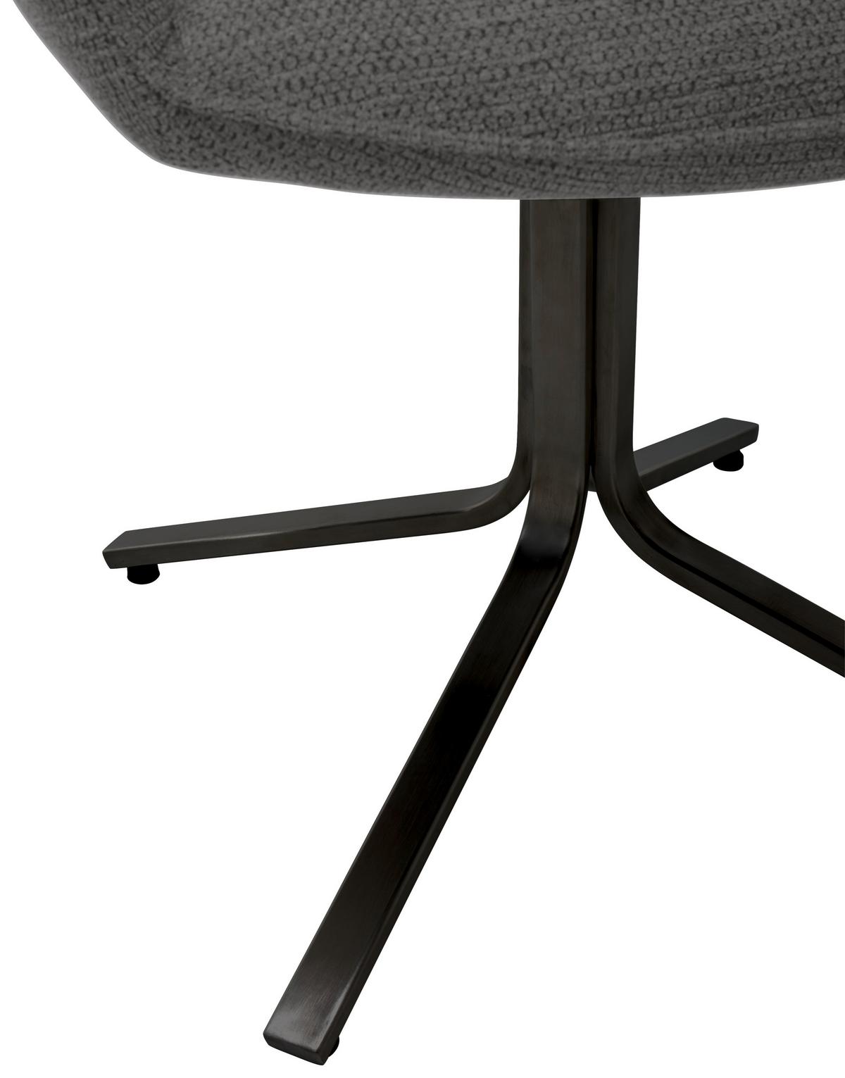 Armlehnstuhl Bacares in Anthrazit - Anthrazit/Schwarz, MODERN, Textil/Metall (62/88/63cm) - Premium Living