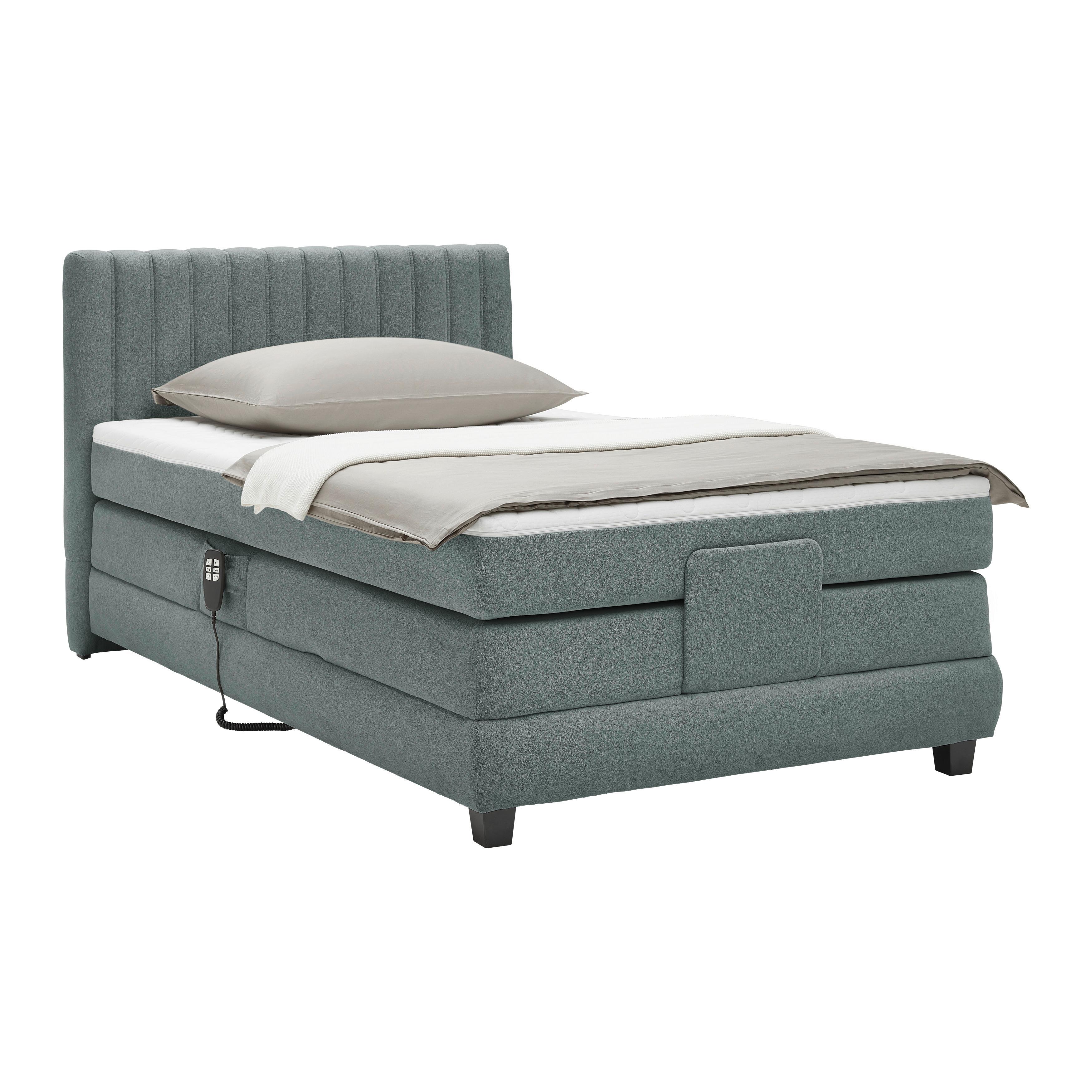 Boxspringbett Dixon Dunkelgrau ca. 100x200cm - Dunkelgrau/Schwarz, Konventionell, Holz/Holzwerkstoff (100/200cm) - Premium Living