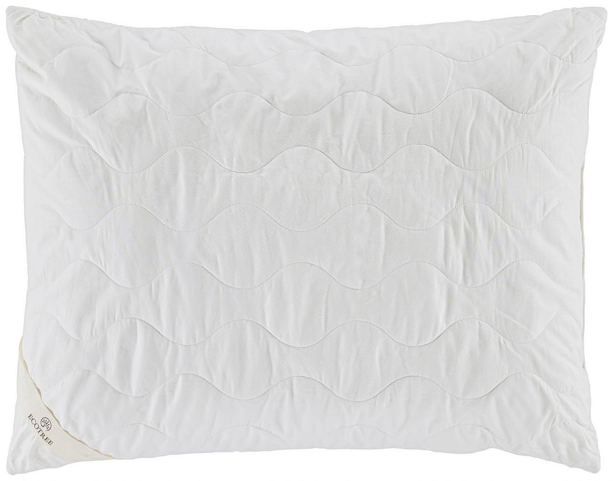 Kopfpolster Bamboo in Weiß ca. 70x90cm - Weiß, MODERN, Textil (70/90cm) - ecoTree