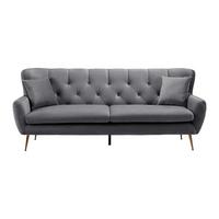 Zofa Liliana, Temno Siva, Žamet - temno siva/rožnato zlata, Moderno, kovina/tekstil (227/95/93cm) - Bessagi Home