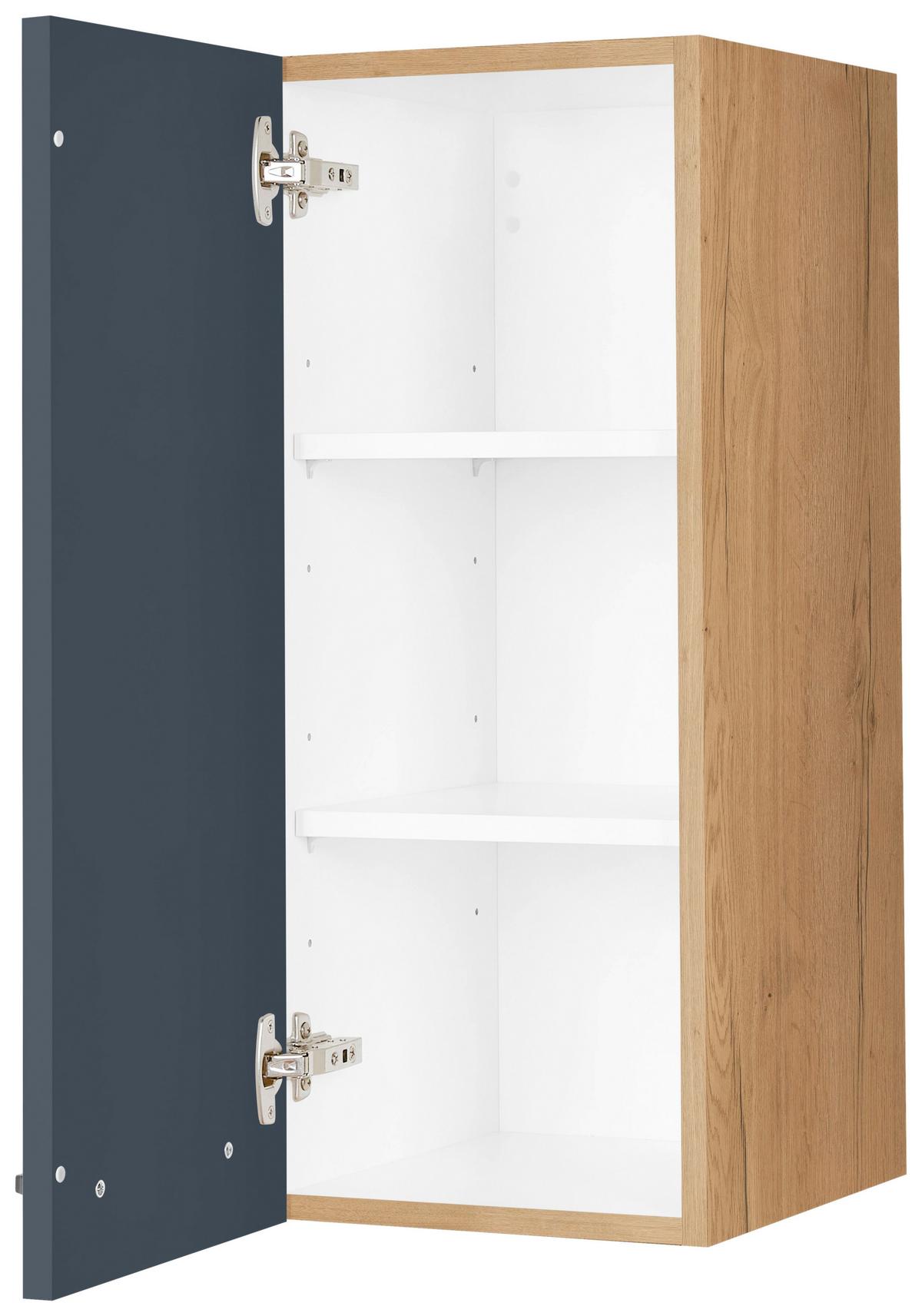 Küchenoberschrank Easytouch Blau - Blau/Eichefarben, MODERN, Holzwerkstoff/Metall (30/72/35cm) - Nobilia