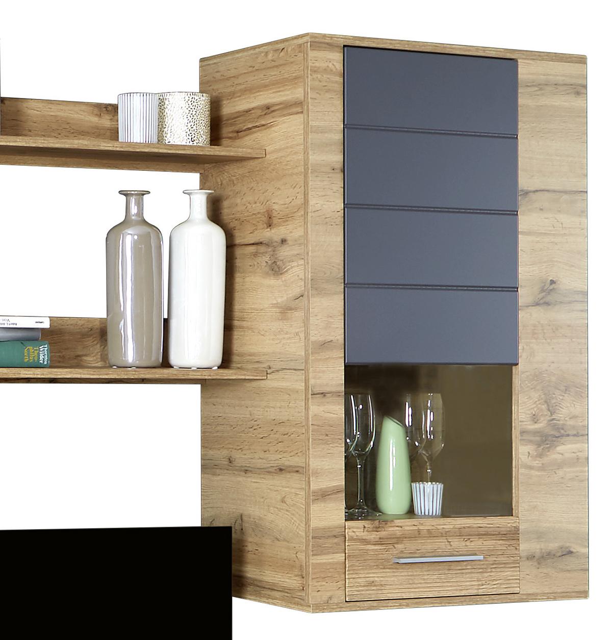 Dnevni Regal Fargo, Barva Hrasta, Siva, Led - siva/barve hrasta, Moderno (240/192/38cm) - Mömax