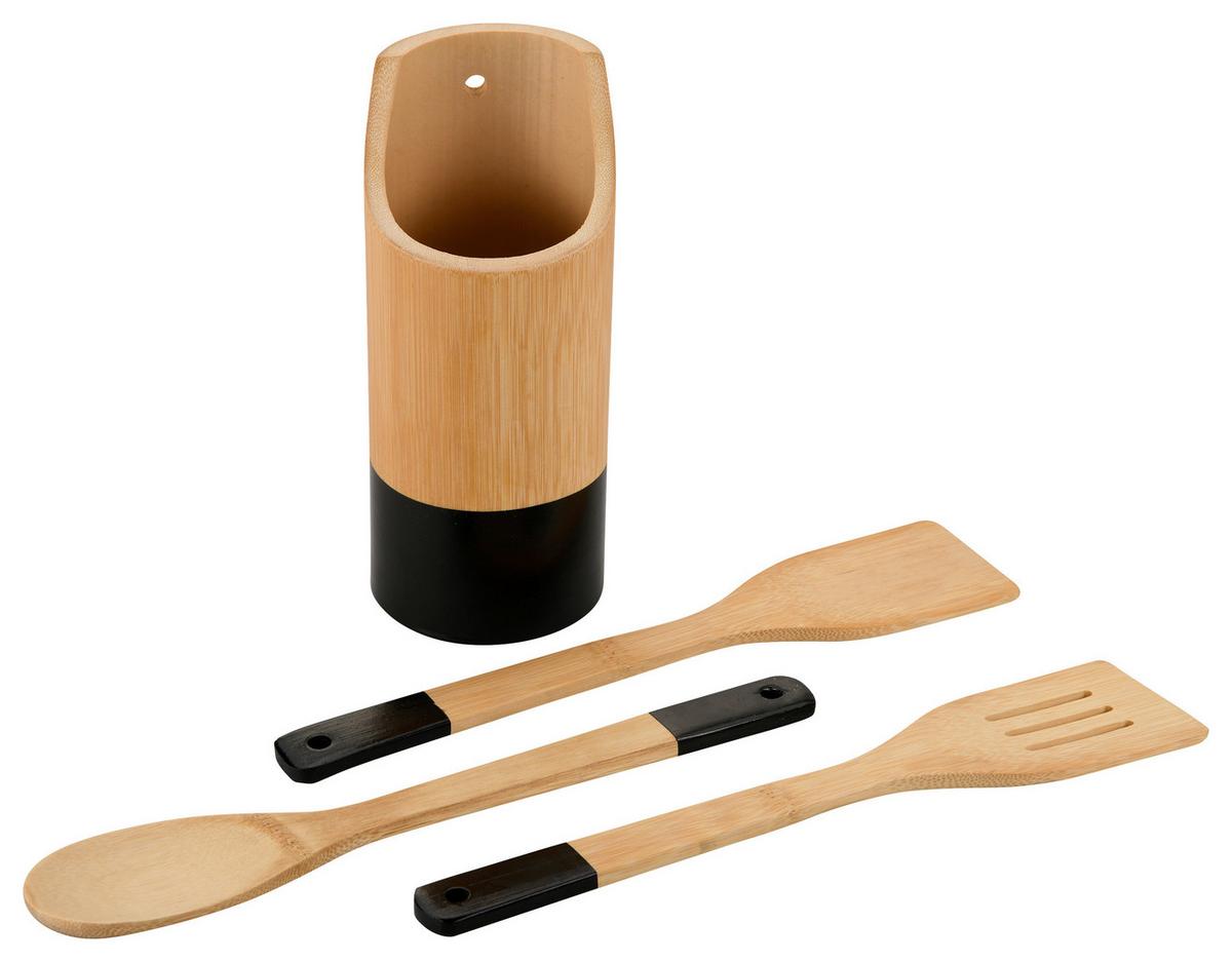 ZESTAW PRZYBORÓW KUCHENNYCH 81160 - czarny/jasnobrązowy, Basics, drewno (9/9/30cm) - Kesper
