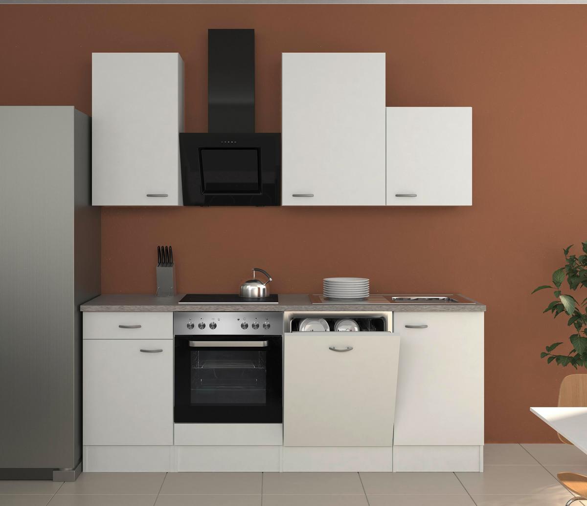 Kuhinjski Blok Z Aparati Wito, Bela - barve nerjavečega jekla/bela, Moderno, umetna masa/leseni material (220cm) - FlexWell