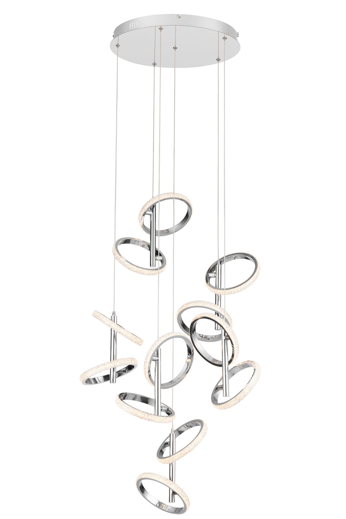 LED-Hängeleuchte Rong Chromfarben max. 40 Watt - Chromfarben, MODERN, Kunststoff/Metall (60/60/120cm)