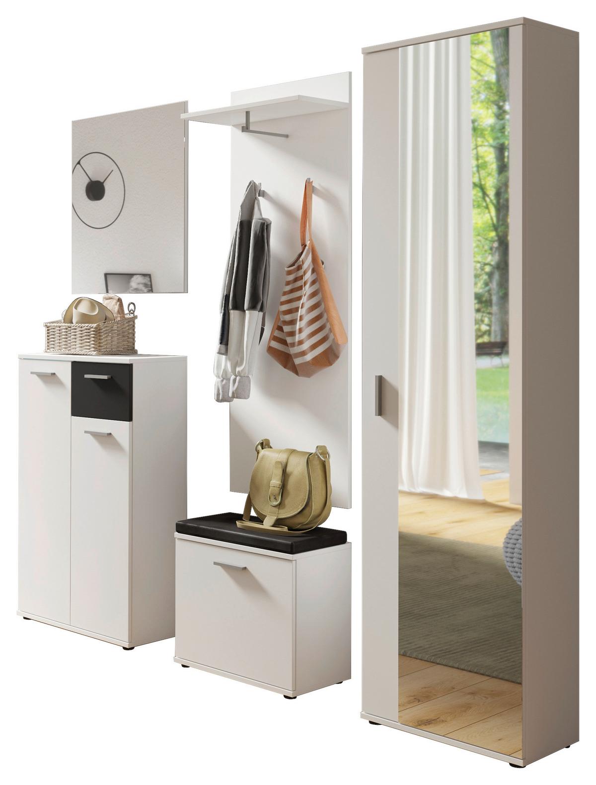 Wandspiegel Jakob ca.60x70x2cm Weiß - Weiß, LIFESTYLE, Glas/Holz (60/70/2cm) - MID.YOU