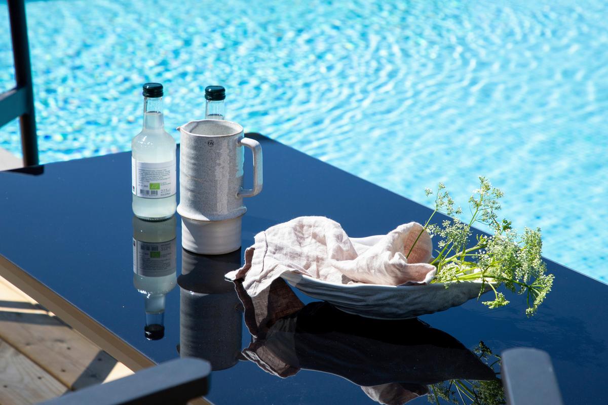 GARTENGARNITUR BREAK - Schwarz, KONVENTIONELL, Glas/Textil - Gardenson