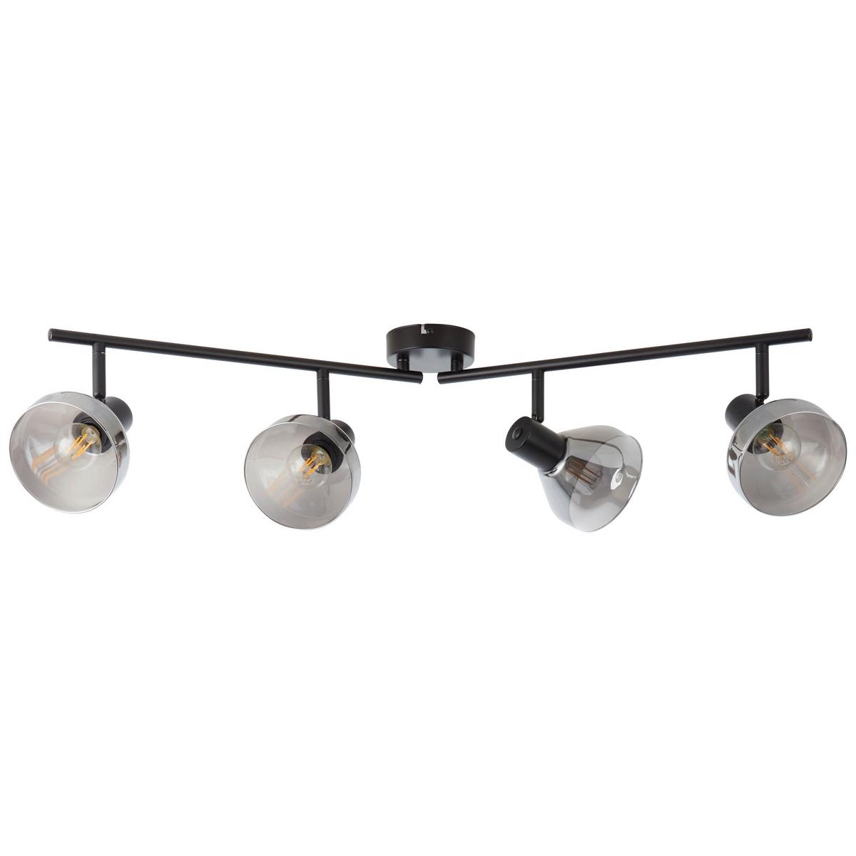 Deckenleuchte Reflekt Schwarz max.  18 Watt - Schwarz, Design, Glas/Metall (19,5/89/20cm) - Brilliant